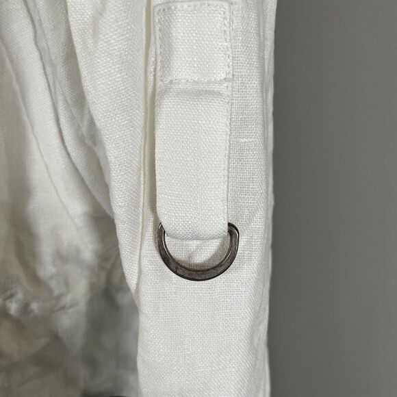 Eileen‎ Fisher Jacket M Organic Linen Full Zip Roll Tab Sleeves Cinch Waist - Picture 3 of 9